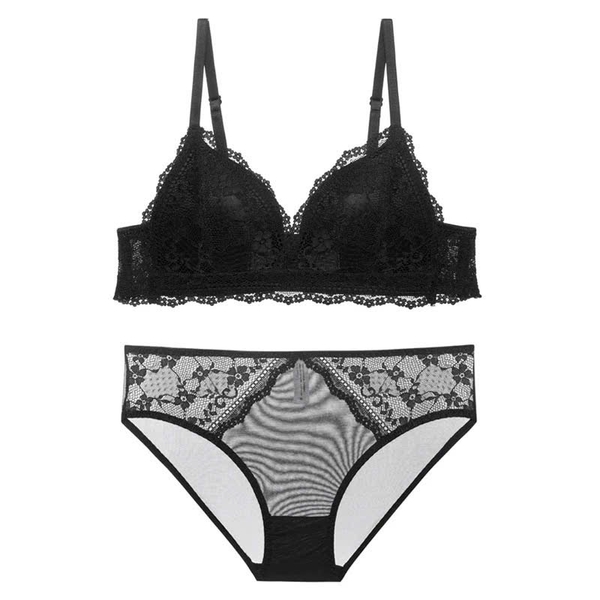 Set đồ lót không gọng có mút Yukiko Set S1100 tôn dáng push up thoải mái mềm mại phối ren Bralettehousevn