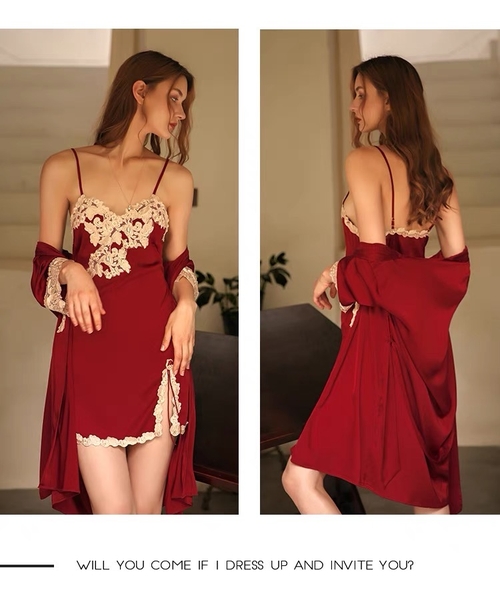 CHOÀNG VÁY NỮ CHOÀNG SHUANGXI S883 SATIN CAO CẤP PHỐI REN QUYẾN RŨ  Braletteshousevn