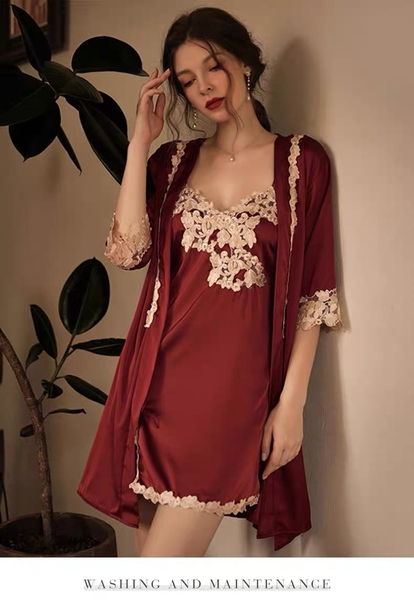 CHOÀNG VÁY NỮ CHOÀNG SHUANGXI S883 SATIN CAO CẤP PHỐI REN QUYẾN RŨ  Braletteshousevn