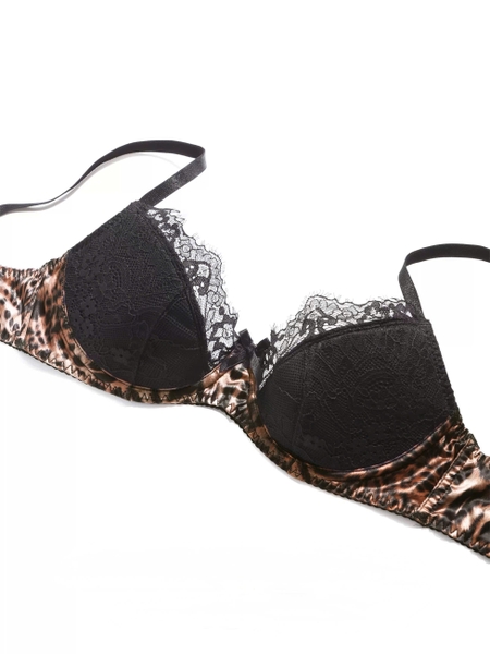 Bộ đồ lót nữ Beno Set S2590 da beo có gọng mút mỏng phối ren gợi cảm quyến rũ Bralettehousevn