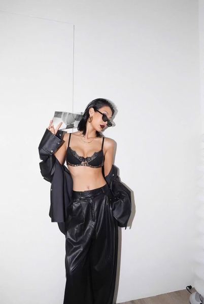 Bộ đồ lót nữ Beno Set S2590 da beo có gọng mút mỏng phối ren gợi cảm quyến rũ Bralettehousevn