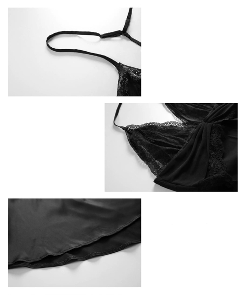 Đầm váy ngủ nữ satin Y back Lacy Dress phối ren cao cấp dây lưng siêu đẹp Bralettehousevn