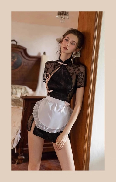 Bộ đồ cosplay Rena Set S2473 phong cách Trung Hoa lụa phối ren cao cấp kèm yếm cột Bralettehousevn