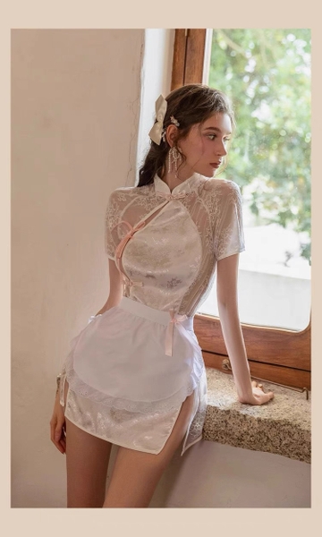 Bộ đồ cosplay Rena Set S2473 phong cách Trung Hoa lụa phối ren cao cấp kèm yếm cột Bralettehousevn