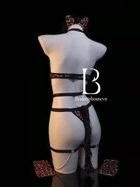 Bộ đồ gợi cảm bodysuit phối ngọc Dalmati Set Bralettehousevn