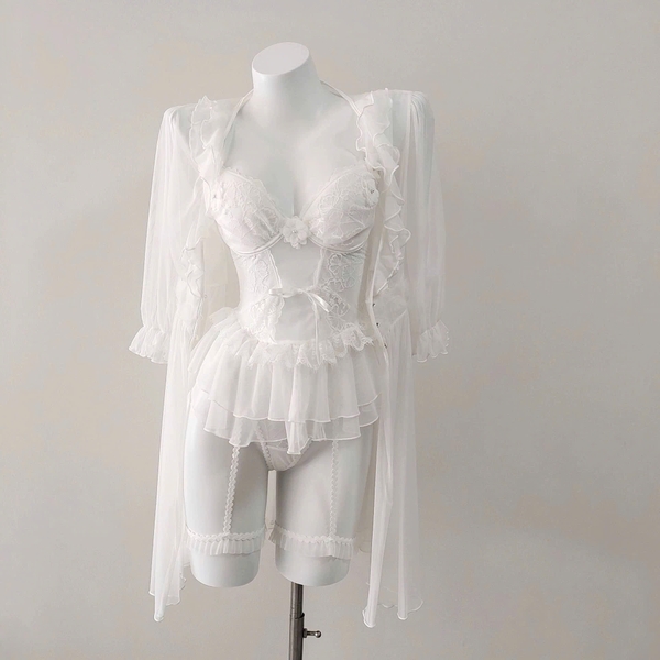Váy ngủ nữ Bexa Dress gợi cảm kèm đai tầng hoa ren nổi siêu tôn dáng tiểu thư gợi cảm Bralettehousevn
