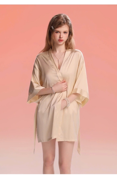 Bộ đồ nữ 2 dây satin phối ren Golden Set kèm quần short nữ tính gợi cảm cao cấp tiểu thư Bralettehousevn