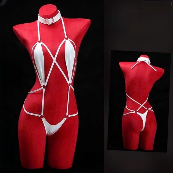 Bộ đồ liền thân dây Skin-tight Bodysuit S2527 da PU táo bạo gợi cảm nóng bỏng Bralettehousevn