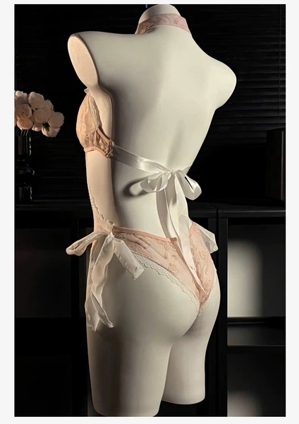 Bộ đồ liền thân Centi Bodysuit voan mỏng cột nơ xuyên thấu gợi cảm Bralettehousevn