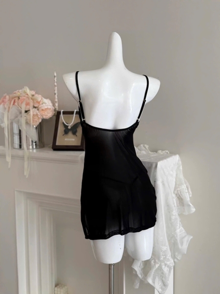 Đầm váy ngủ Aria Dress xuyên thấu phối ren gợi cảm sang trọng quyến rũ cổ đổ xẻ tà Bralettehousevn