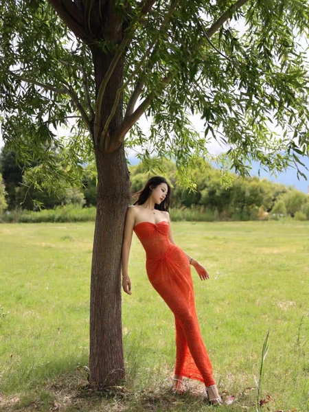 Đầm váy ren nữ Oran Dress S2530 xuyên thấu hot hit nhất mùa hè cúp ngang dáng dài siêu tôn dáng gợi cảm Bralettehousevn