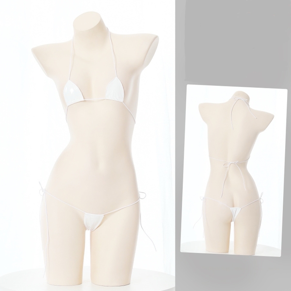 Set đồ lót tiny da PU cột dây 2 mảnh Qiana Set S2533 gợi cảm táo bạo Bralettehousevn