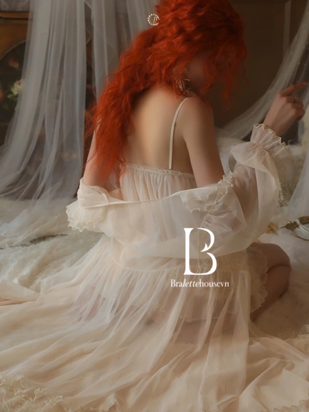 Đầm váy ngủ nữ Amireux Dress S1627 đính hoa nổi 3D gợi cảm cao cấp dáng xoè Bralettehousevn