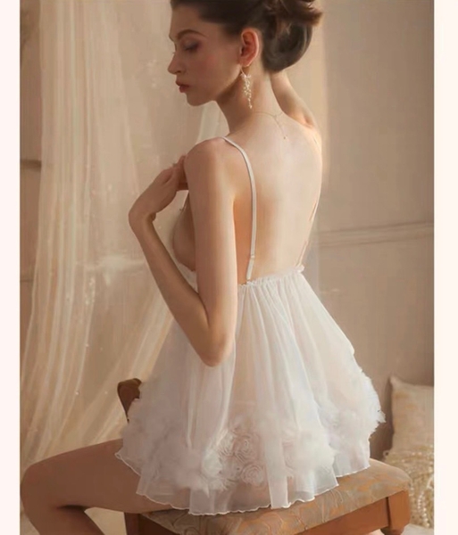 Đầm váy ngủ nữ Amireux Dress S1627 đính hoa nổi 3D gợi cảm cao cấp dáng xoè Bralettehousevn