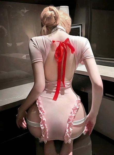 Bộ đồ cosplay y tá Uyu Set cut out siêu quyến rũ váy body ôm sát tôn dáng kèm phụ kiện Bralettehousevn
