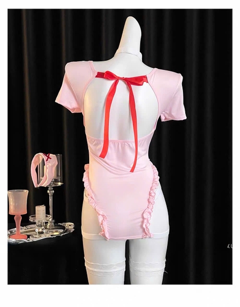 Bộ đồ cosplay y tá Uyu Set cut out siêu quyến rũ váy body ôm sát tôn dáng kèm phụ kiện Bralettehousevn