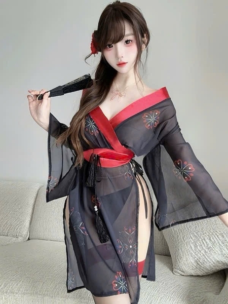 Bộ đồ cosplay Kisa Kimono phong cách Nhật Bản xuyên thấu siêu gợi cảm quyến rũ Bralettehousevn