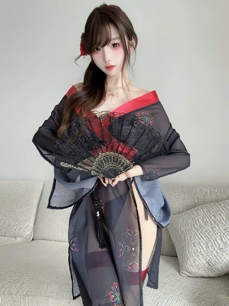 Bộ đồ cosplay Kisa Kimono phong cách Nhật Bản xuyên thấu siêu gợi cảm quyến rũ Bralettehousevn