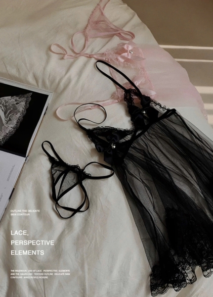 Đầm váy ngủ nữ JestBell Dress S2228 xuyên thấu gợi cảm có chuông Bralettehousevn