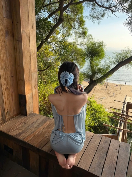Yakun Dress Váy Ngủ Thun Vai Trễ Hở Lưng Tay Dài | Bralettehousevn