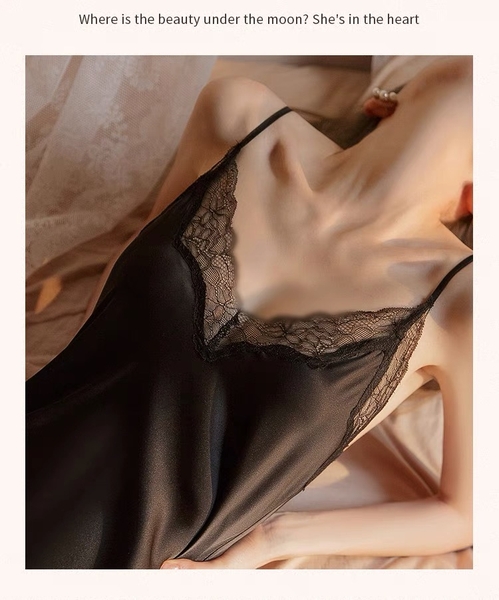 [𝐂𝐡𝐞 𝐭𝐞̂𝐧 - 🔥𝐇𝐨𝐚̉ 𝐭𝐨̂́𝐜]  S1861 SIMPLE ME DRESS đầm váy ngủ nữ lụa satin cao cấp Bralettehousevn