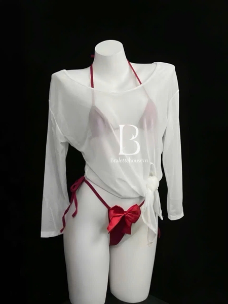 Áo khoác ngoài mỏng xuyên thấu Thin Set dùng để phối với bikini hoặc bra Bralettehousevn