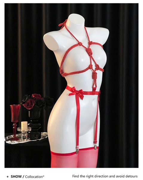 Ribbon-bound Bodysuit Dây Thừng Đính Nơ Gợi Cảm | Bralettehousevn