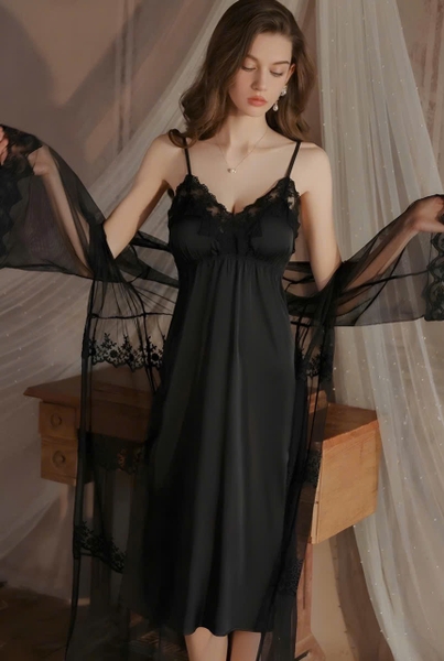 Áo choàng ngủ nữ xuyên thấu Choàng Smiley S2212 cao cấp gợi cảm siêu tôn dáng phối ren Bralettehousevn