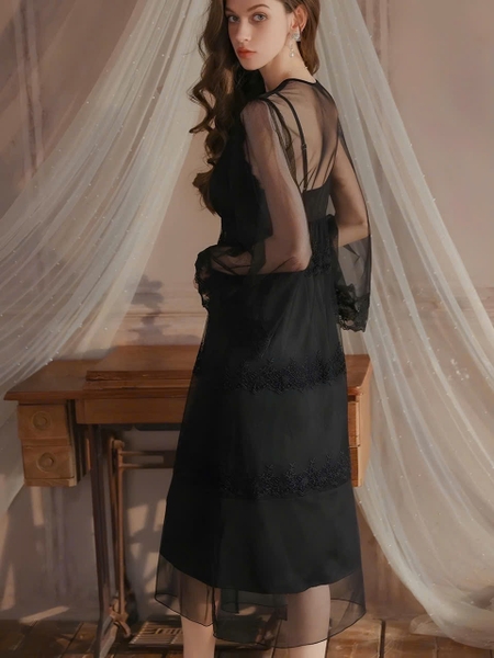 Áo choàng ngủ nữ xuyên thấu Choàng Smiley S2212 cao cấp gợi cảm siêu tôn dáng phối ren Bralettehousevn