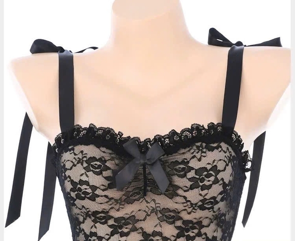 (CÓ BIG SIZE) Đầm ngủ nữ Ami Dress phối ren cột dây dáng xoè gợi cảm Bralettehousevn