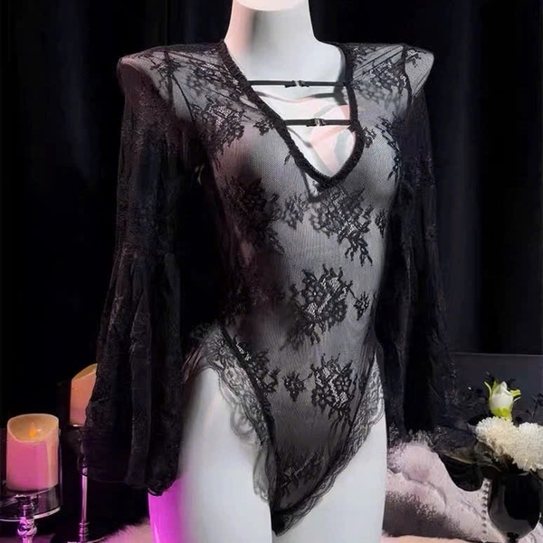 Bộ đồ liền thân ren Julia Bodysuit S2481 tay dài gợi cảm mới nhất tôn dáng có nút cài đáy Bralettehousevn