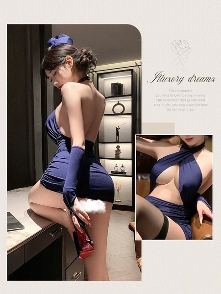 [KÈM NÓN VÀ GĂNG TAY] Bộ đồ cosplay tiếp viên Purser Set S2623 gợi cảm nữ tính tôn dáng Bralettehousevn