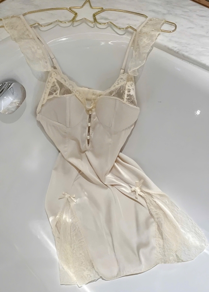 Đầm váy ngủ nữ Ingrid Dress S2238 satin có mút mỏng cánh tiên tiểu thư Bralettehousevn