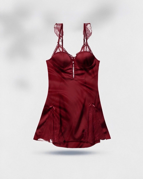 Đầm váy ngủ nữ Ingrid Dress S2238 satin có mút mỏng cánh tiên tiểu thư Bralettehousevn