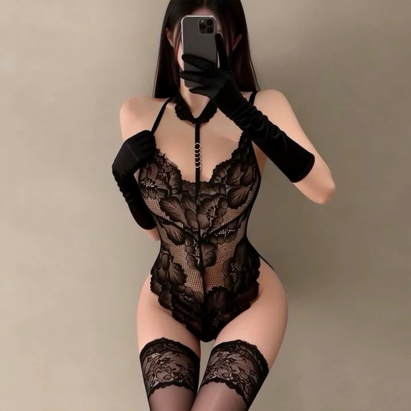 Chile Bodysuit – Bodysuit Ren Mỏng Phối Choker Hở Đáy Gợi Cảm Bralettehousevn