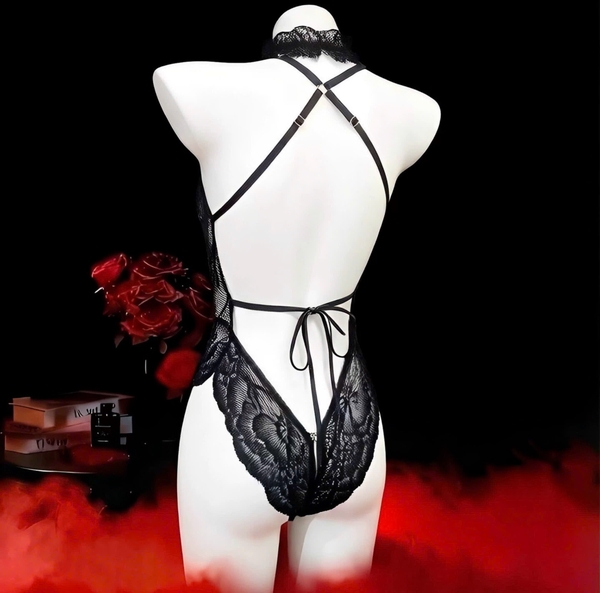 Chile Bodysuit – Bodysuit Ren Mỏng Phối Choker Hở Đáy Gợi Cảm Bralettehousevn