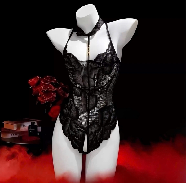 Chile Bodysuit – Bodysuit Ren Mỏng Phối Choker Hở Đáy Gợi Cảm Bralettehousevn