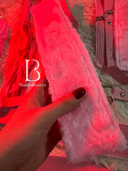 Bộ đồ 8 món phụ kiện LOVE ME HARDER SET PK275 da PU phối lông mềm Bralettehousevm