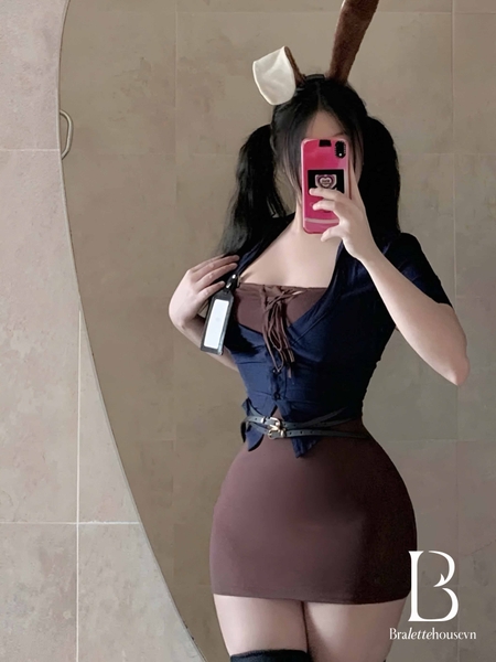 [KÈM CÀI] Bộ đồ Cosplay cảnh sát Police Bunny Set S2524 thỏ váy ôm sát tôn dáng kín đáo trẻ trung Bralettehousevn