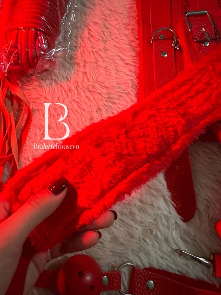 Bộ đồ 8 món phụ kiện LOVE ME HARDER SET PK275 da PU phối lông mềm Bralettehousevm