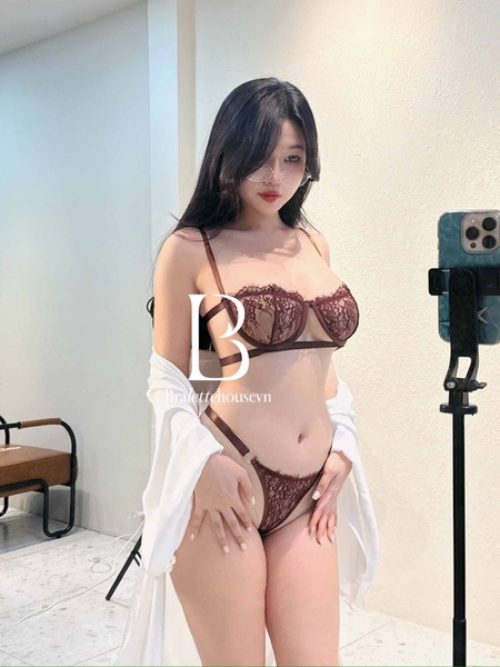 Bộ đồ lót nữ có gọng không mút Salted Lemon Set S1689 gợi cảm quyến rũ xuyên thấu