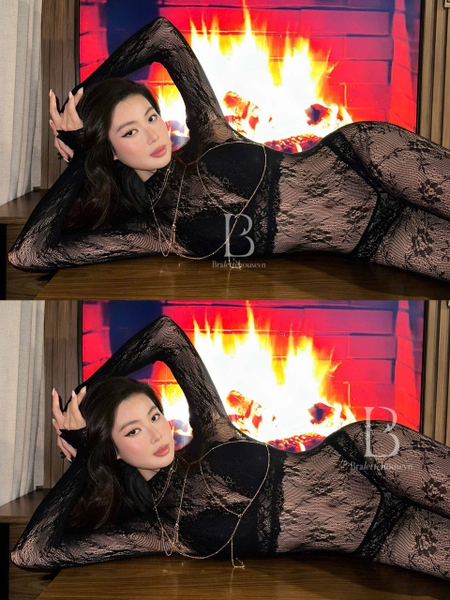 [Hoisery] Elastic Bodystock PK2316 tất vớ body toàn thân co giãn tốt hoa văn ren tay dài siêu gợi cảm trendy nóng bỏng Bralettehousevn