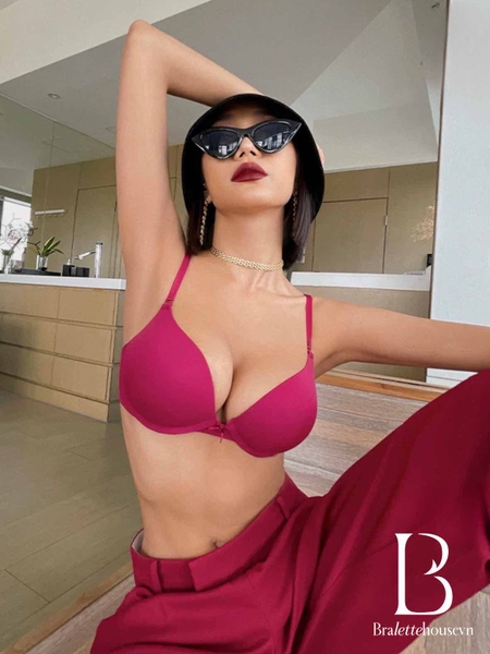 [PUSH-UP] S1919 Heli bra áo lót ngực nữ trơn nâng đẩy vòng một mặc áo dài có gọng mút bề mặt trơn Bralettehousevn