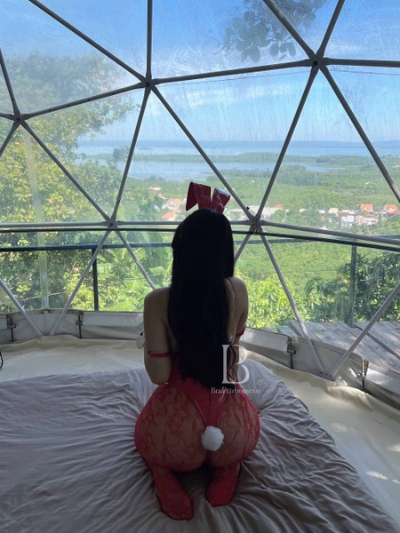 (Kèm cài và phụ Emily Bunny Set S2317 bộ đồ liền thân thỏ da bóng siêu gợi cảm quyến rũ Bralettehousevn