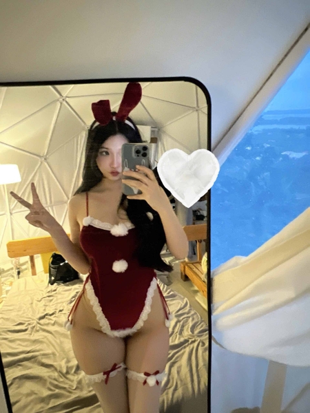 (Kèm cài) Doe Bunny Set S2319 bộ đồ liền thân cosplay thỏ chất nhung gợi cảm khoét đáy Bralettehousevn