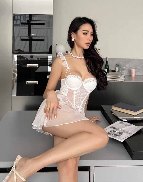 [KÈM QUẦN] Đầm váy ngủ nữ Peachy Dress S2488 có gọng mút mỏng xuyên thấu dáng xoè cao cấp cánh tiên quyến rũ nữ tính Bralettehousevn