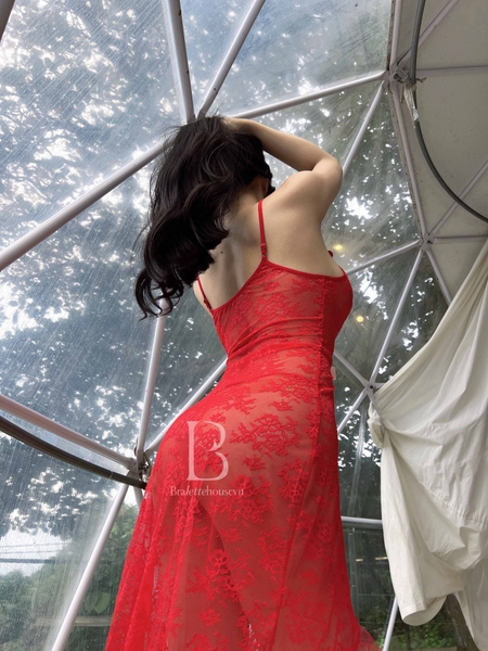 (Kèm quần) Đầm ngủ nữ full ren Mate Dress S2347 gợi cảm forn dài suông đuôi cá gợi cảm quyến rũ Bralettehousevn