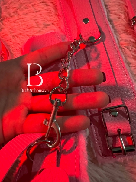 Bộ đồ 8 món phụ kiện LOVE ME HARDER SET PK275 da PU phối lông mềm Bralettehousevm