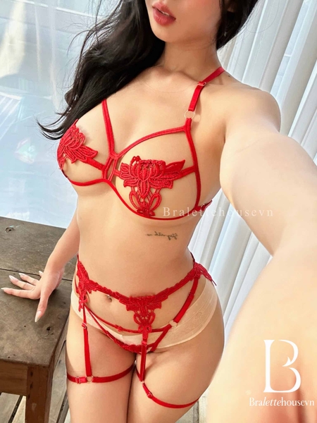 [CHE TÊN - TẶNG ĐAI EO🔥] Set đồ lót ren S1899 WENDY SET nữ ren nổi Bralettehousevn