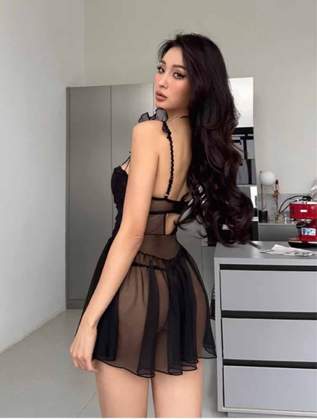 [KÈM QUẦN] Đầm váy ngủ nữ Peachy Dress S2488 có gọng mút mỏng xuyên thấu dáng xoè cao cấp cánh tiên quyến rũ nữ tính Bralettehousevn